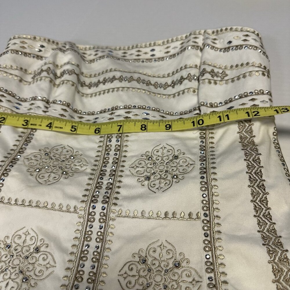 White House Black Market Strapless White and Gold Dress - Picture 6 of 12